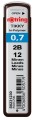 ROTRING Grafity TIKKY wkłady do ołówków 12 szt. 0,7 mm 2B S0231230