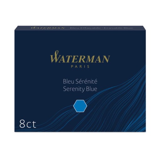 Waterman Naboje niebieskie długie Standard 8 szt do pióra wiecznego