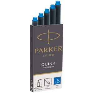 PARKER Naboje QUINK niebieskie zmywalne  Standard 5 szt do pióra wiecznego