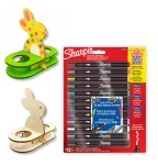 Zestaw kreatywny Sharpie Creative Markery akrylowe stożkowe 12 szt + Zajączki DIY
