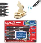 Zestaw kreatywny Sharpie Creative Markery akrylowe stożkowe kolory ziemi 5 szt + Zajączek DIY