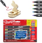 Zestaw kreatywny Sharpie Creative Markery akrylowe stożkowe kolory podstawowe 5 szt + Zajączek DIY