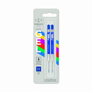 PARKER Wkłady do długopisu niebieskie żelowe 2 szt QuinkGEL economy M - 2136210